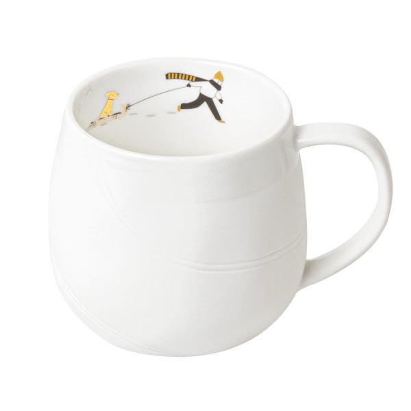 Tasse "Schneetag - Hundeschlitten" (Weiß/Gold) von räder Design