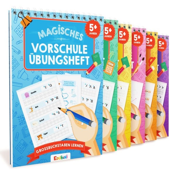 Lernspiel "Magische Vorschule Übungshefte: 6er Set" von Edubini