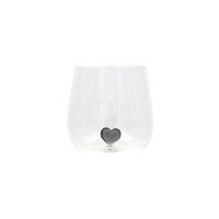 Trinkglas "Herzfigur" (Transparent/Schwarz) von Eulenschnitt