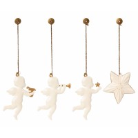 Maileg Weihnachtsanhänger "Holy Night" - 4er-Set (Beige)