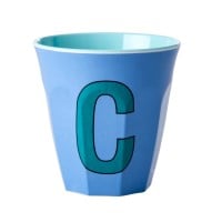 rice Melamin Becher "Buchstabe C" - Medium (Taubenblau)