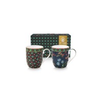 Pip Studio Tasse "Berry Blues" im 2er-Set - 145 ml (Blau)