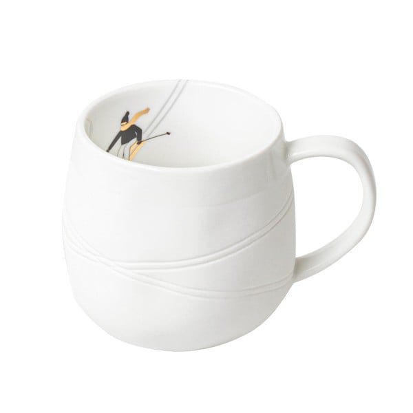 Tasse "Schneetag - Ski fahren" (Weiß/Gold) von räder Design