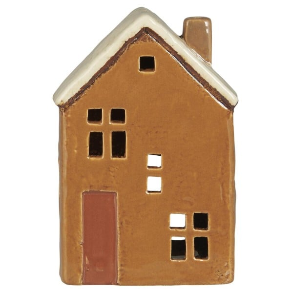 Ib Laursen Teelicht-Haus "Brighton" - 11,3x7,5x13,2 cm (Rost)