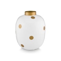 Pip Studio Vase "Dots" - 32 cm (Weiß/Gold)