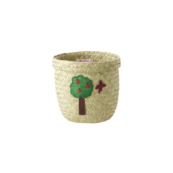 rice Aufbewahrungskorb rund "Happy Forest" - 15 cm (Natur)