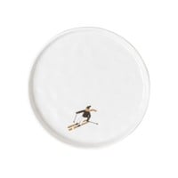 Teller "Schneetag - Ski fahren" - 15 cm (Weiß/Gold) von räder Design