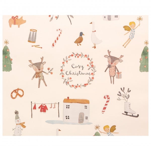 Maileg Geschenkpapier "Cosy Christmas" (Off White) - 10m