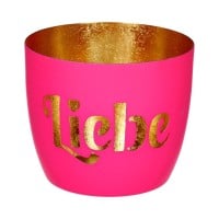 Windlicht "Madras - Liebe" - M (Pink/Gold) von Gift Company