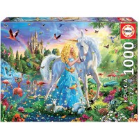 Educa Puzzle "Prinzessin und Einhorn" - 1000 Teile