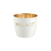 Windlicht "Madras - Wine not?" - M (Weiß/Gold) von Gift Company