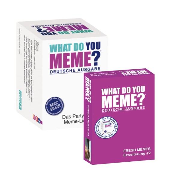 Partyspiel-Set "What do you meme? (DE) + Erweiterung Fresh Memes #2 (DE)" von HUCH!