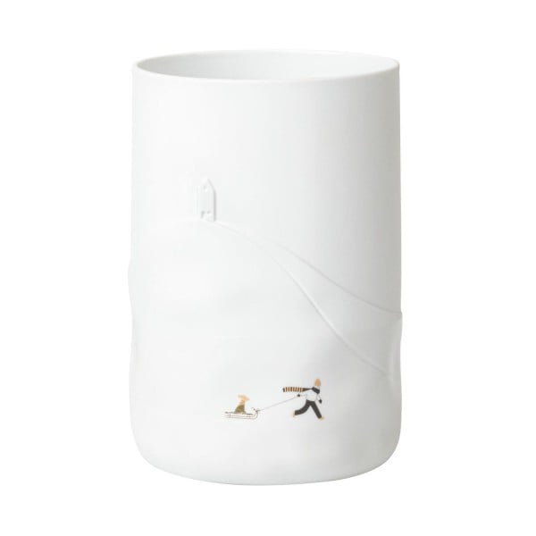 Vase "Schneetag - Hundeschlitten" (Weiß/Gold) von räder Design