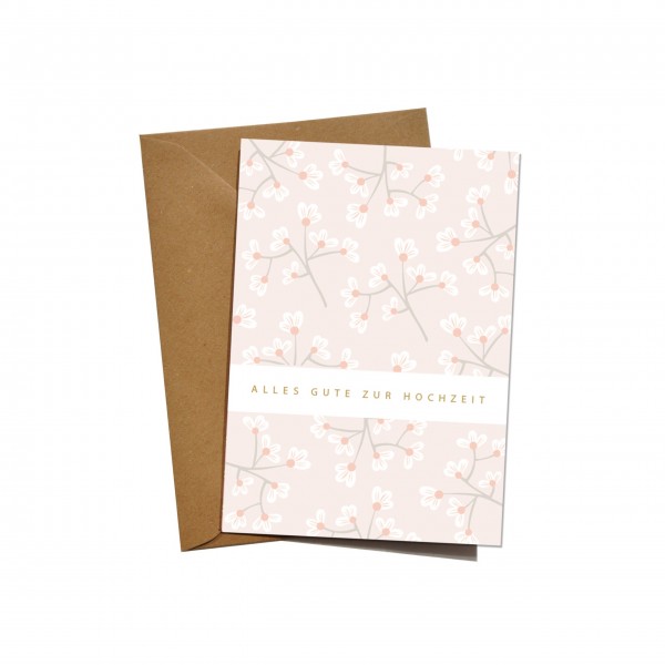 mimie&joe "Alles Gute zur Hochzeit" - Grußkarte (Blume)