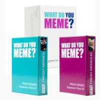 Partyspiel-Set "What do you meme? (US) + Erweiterungen Fresh Memes #1 & #2 (US)" von HUCH!