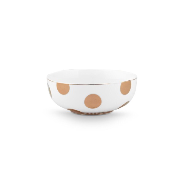 Pip Studio Schale "Dot Delight" - 15 cm (Weiß/Gold)