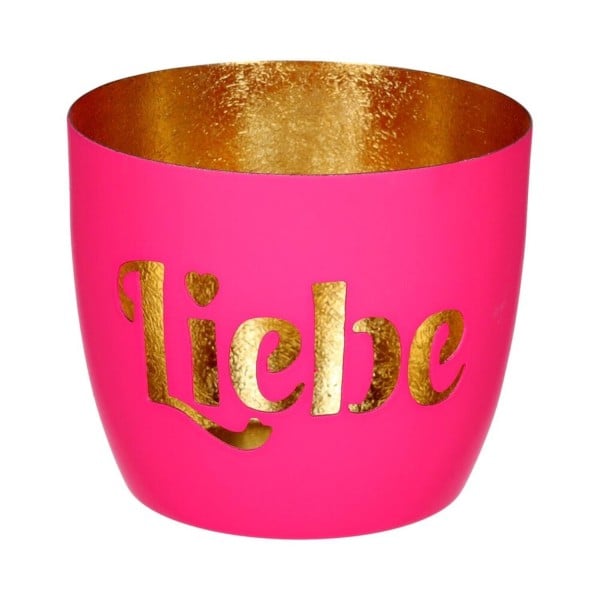 Windlicht "Madras - Liebe" - M (Pink/Gold) von Gift Company