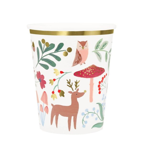 Pappbecher "Winter Woodland" - 8er-Set (Bunt) von meri meri