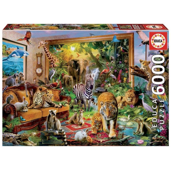 Educa Puzzle "Wilde Tiere im Haus" - 6000 Teile