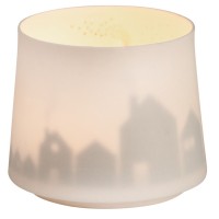 Windlicht "Schattenspiel - Stadt" (Weiß/Gold) von räder Design