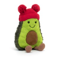 Jellycat Kuscheltier Avocado mit Mütze "Amuseable Bobble" - 19 cm (Grün)