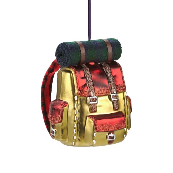 Weihnachtsanhänger "Rucksack" (Rot/Gold) von Gift Company