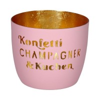 Windlicht "Madras - Konfetti, Champagner & Kuchen" - M (Rosa/Gold) von Gift Company