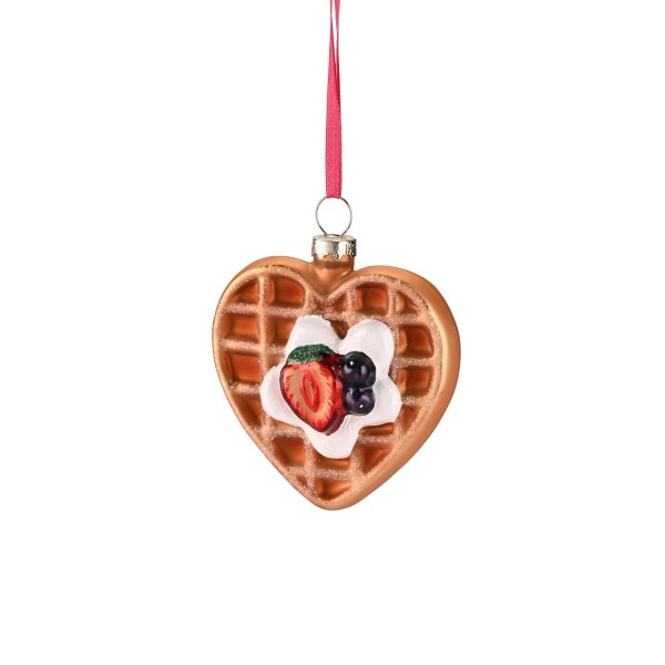 Weihnachtsanhänger "Waffel Herzform" (Hellbraun) von Gift Company