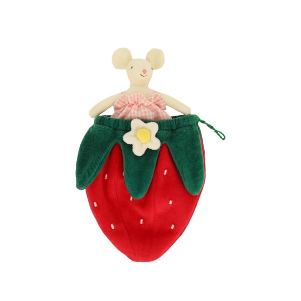 Mini-Puppe "Strawberry Mouse" (Bunt) von meri meri