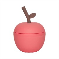 OYOY Mini Apfel-Tasse mit Strohhalm (Cherry Red)