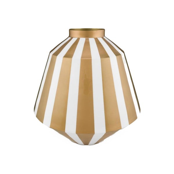 Pip Studio Vase "Stripes"- 35 cm (Weiß/Gold)