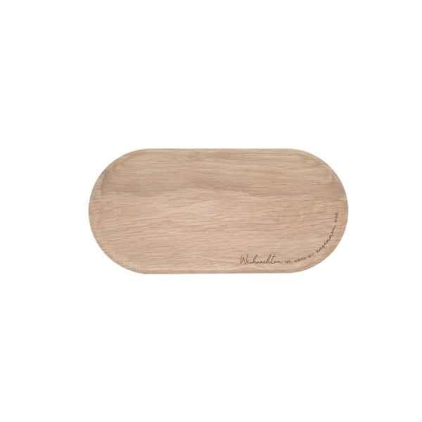 Mini-Tablett oval "Weihnachten ist" (Braun)