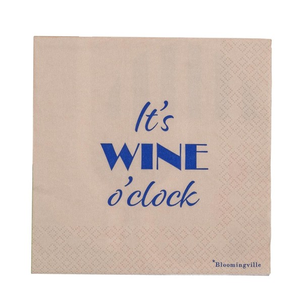 Bloomingville Papierservietten "Wine" - 33x33 cm (Blau)