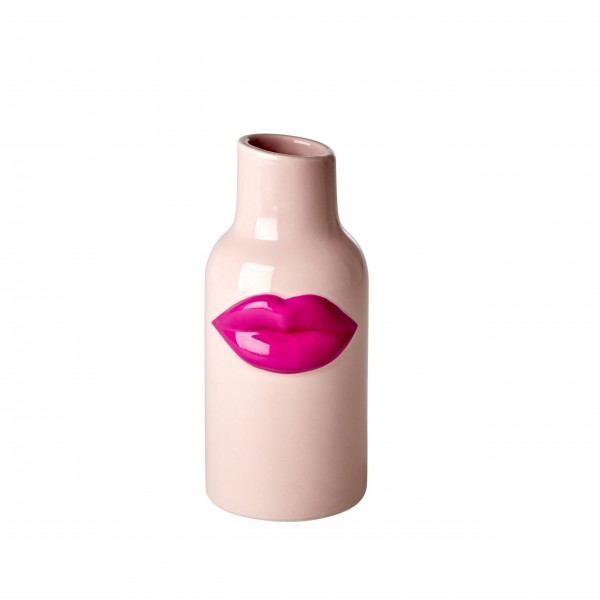 rice Vase aus Keramik "Lips - Lippen" - Klein (Rosa/Pink)