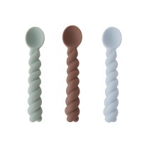 OYOY Silikon-Löffel im 3er-Set - 13 cm (Dusty Blue/Taupe/Pale Mint)