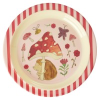 rice Melamin Kinderteller "Happy Forest" - 22 cm (Pink/Bunt)