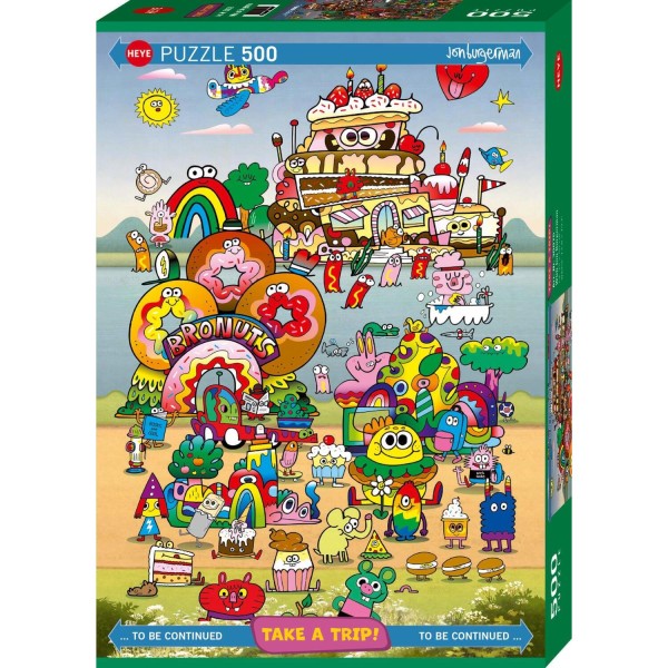 Puzzle "Take a Trip! With Jon Burgerman" - 500 Teile von Heye