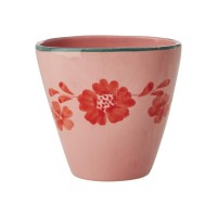 rice Keramik Tasse oval "Flower Vine" (Pink/Orange)