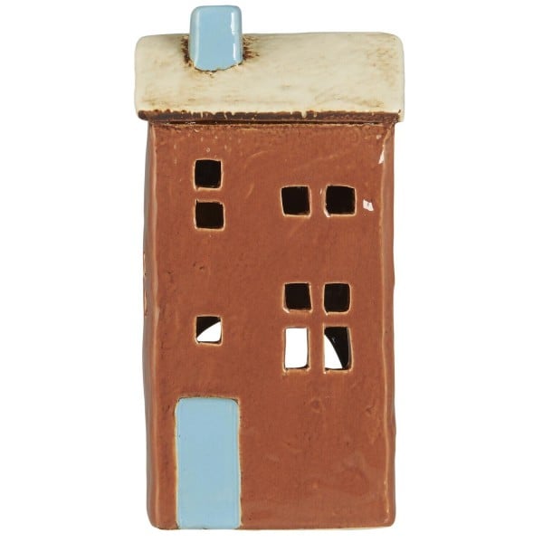 Ib Laursen Teelicht-Haus "Brighton" - 11,3x7,5x13,2 cm (Türkis)