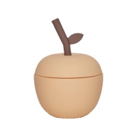 OYOY Mini Apfel-Tasse mit Strohhalm (Peach)