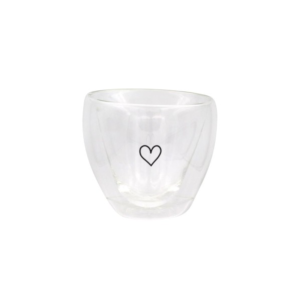 Doppelwandiges Glas "Herz" - 200 ml (Transparent) von Eulenschnitt