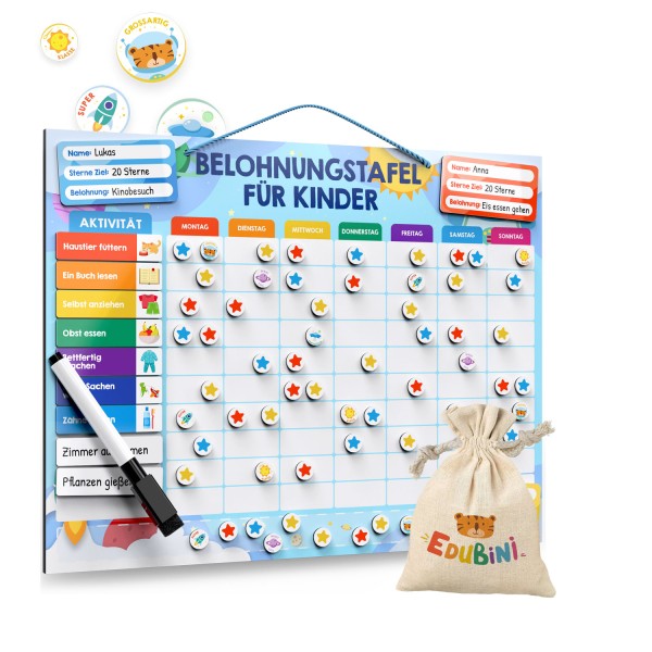 Lernspiel "Belohnungstafel für Kinder: Weltraum Edition" von Edubini