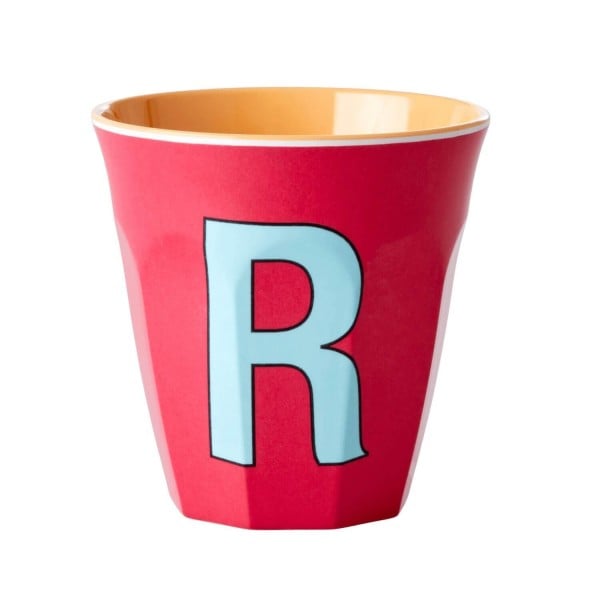 rice Melamin Becher "Buchstabe R" - Medium (Rot)